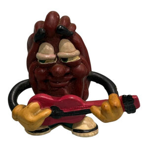 Vintage California Raisins Brown Guitar Player PVC Figurine 1988 Applause Toy